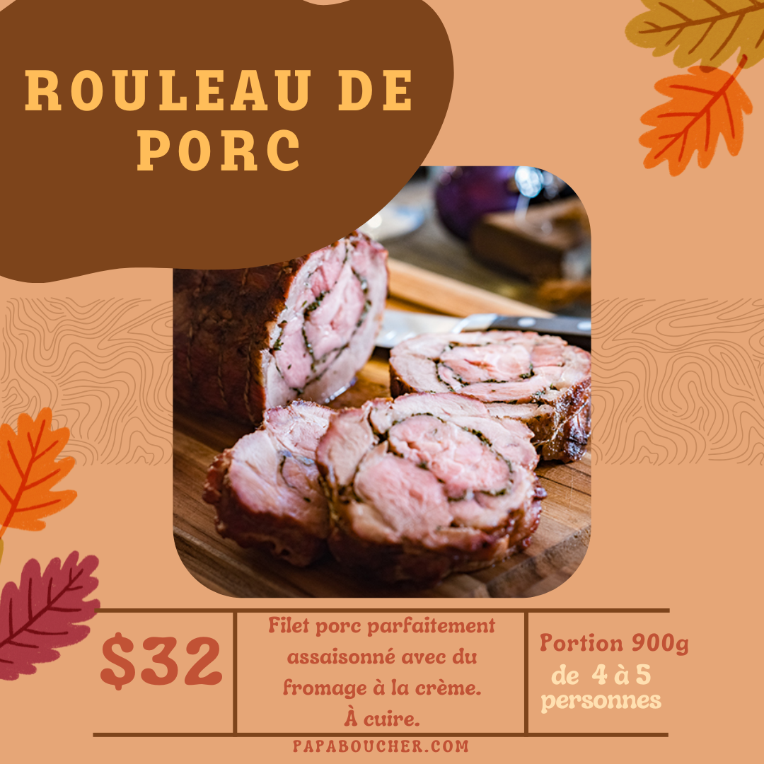 Filet de porc roulé farci à la crème - prêt à cuire