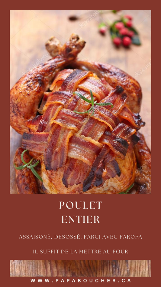 Poulet rôti farci (desossé)