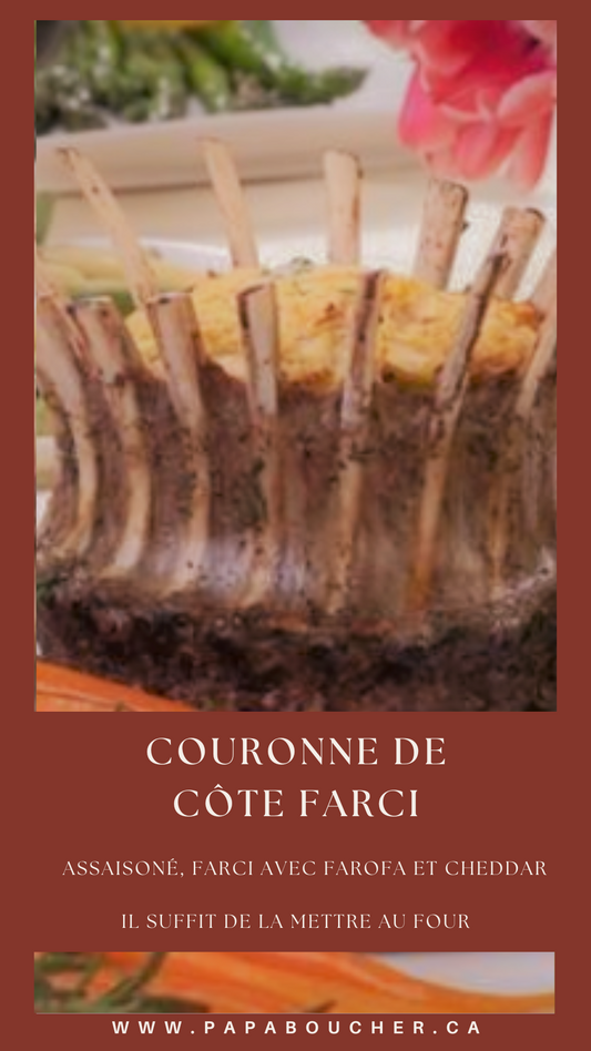 Couronne de côtes de porc farcie avec farofa et cheddar