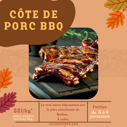Côtes levées de porc BBQ