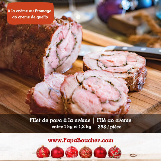 Filet de porc roulé farci à la crème