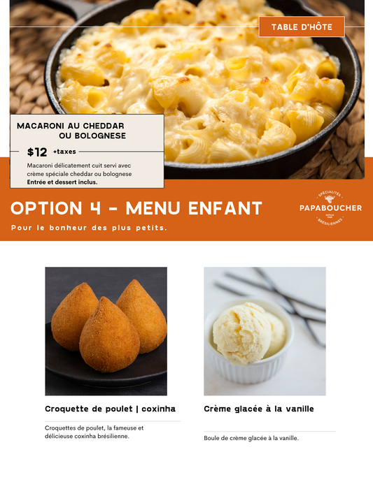 Option 4 - Menu Enfant