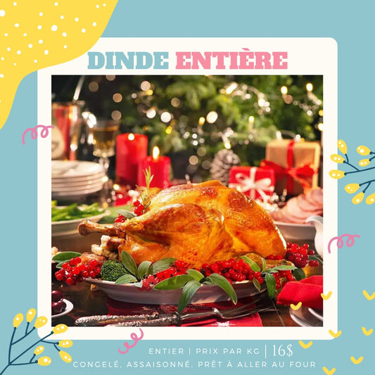 Jeune dindon entier assaisonné - prêt à cuire